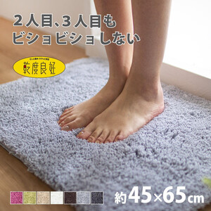 乾度良好 Dナチュレ バスマット 約45×65cm グレー 吸水速乾 裏面すべり止め加工 抗菌防臭 洗える 足拭きマット