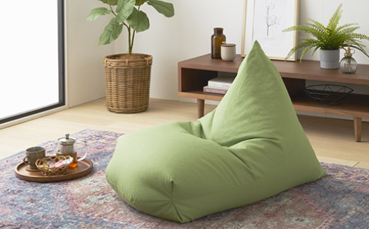 【a029】ビーズクッション　レゴリス（グリーン・オックス生地）【配送不可地域：沖縄県、離島】