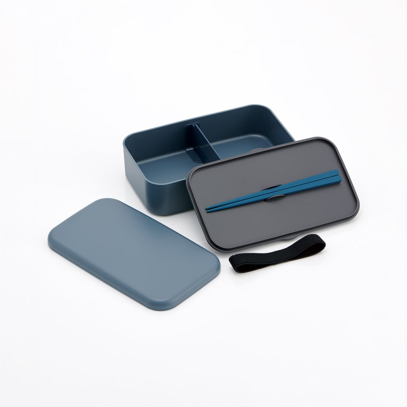 箸付き 弁当箱 1000ml 1段 ランチボックス お弁当 18cm 大人 メンズ バイオマス スケーター skater PLB10HB アッシュブルー 子供 食洗機可 電子レンジ可 仕切付 ランチベ
