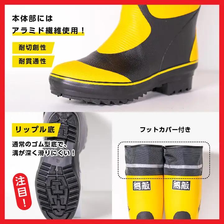 長靴 無敵くん リップル底 ネイビーMサイズ【東邦ゴム工業株式会社】