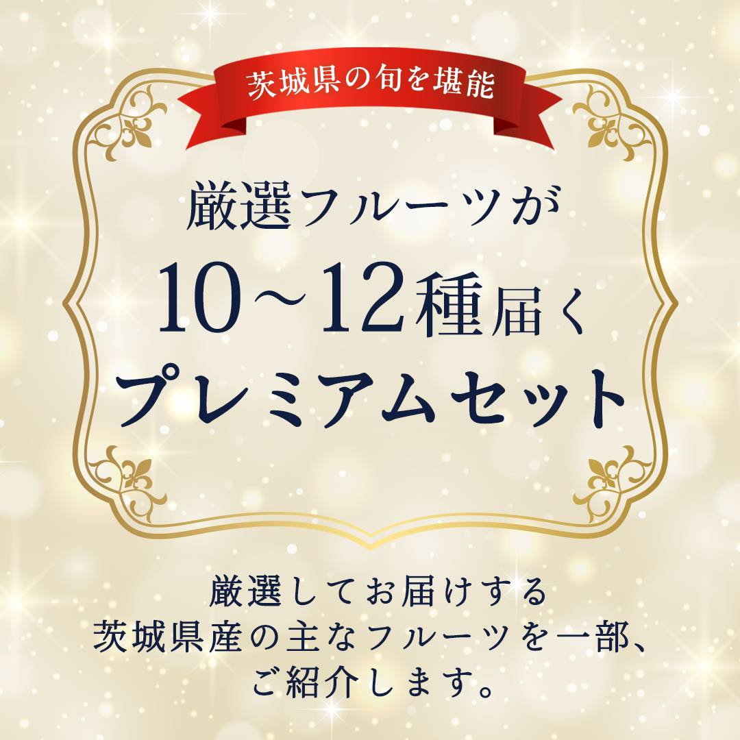 【化粧箱入り2段】厳選フルーツ 10〜12種プレミアムセット（茨城県共通返礼品）  田舎の頑固おやじが厳選！ 人気 厳選 果物 くだもの 旬 旬の果物 旬のフルーツ 上級品 極上 贅沢 極み フルーツ