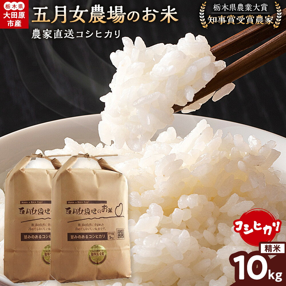 【ふるさと納税】【令和8年産】栃木県大田原産コシヒカリ 白米 10kg｜新米 栃木県農業大賞 知事賞 受賞農家 メディア出演多数 五月女農場 農家直送 産地直送 産直 栃木県 大田原市 こしひかり