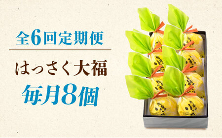 【6回定期便】お菓子 はっさく大福8個入　 お菓子 大福 八朔 柑橘 みかん オレンジ 餅 ギフト お取り寄せ スイーツ フルーツ大福 ご当地 菓子 おかし デザート 食品 人気 おすすめ 広島県福山