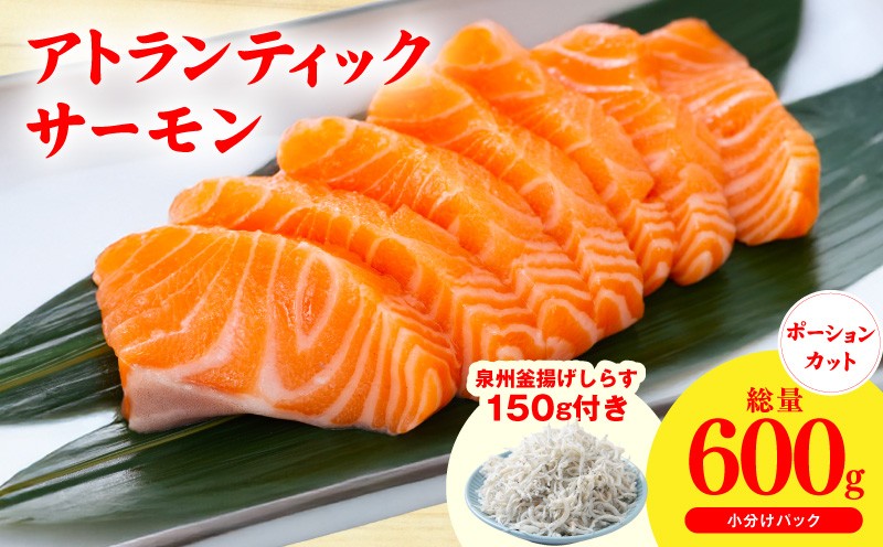 
                  アトランティックサーモン 600g+おまけしらす150g【小分け ポーション 柵切 しらす シラス sirasu 刺身 魚介 海鮮 さーもん 生食 お試し】
                