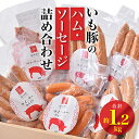 【ふるさと納税】紫峰ポークいも豚のハム・ソーセージ詰め合わせ計約1.2kg【配送不可地域：離島】【1049656】