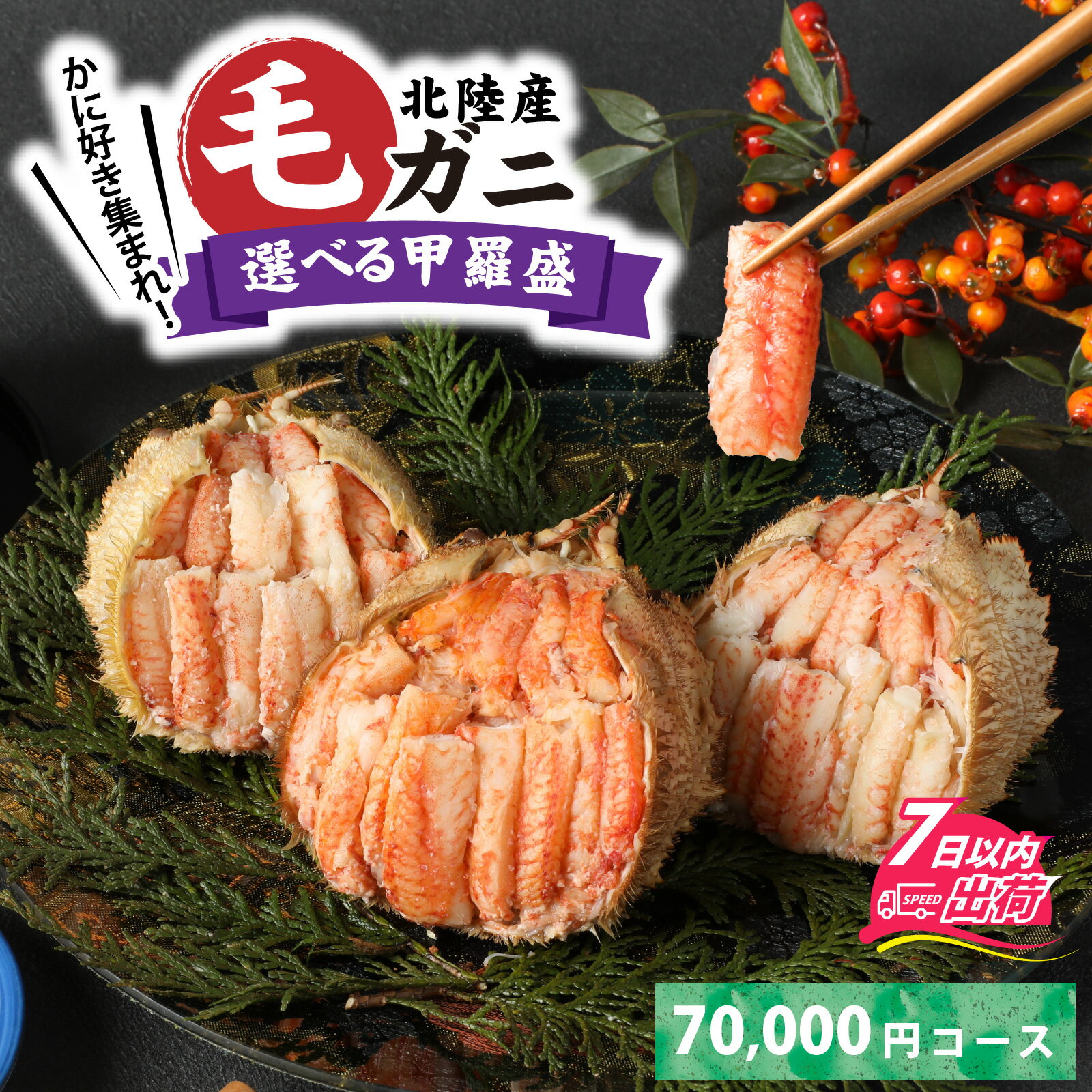 【ふるさと納税】【訳あり】蟹好き集まれ！選べる北陸産 毛ガニ 甲羅盛セット【70,000円コース】 / ケガニ ゆで 茹で 茹でがに ボイル 甲羅盛 甲羅盛り 北陸産 石川 かに ガニ 蟹 専門店 冷凍 手軽 かに酢 カニ 国産 メス オス 雌 雄 訳アリ 訳あり 送料無料 [G-096009]