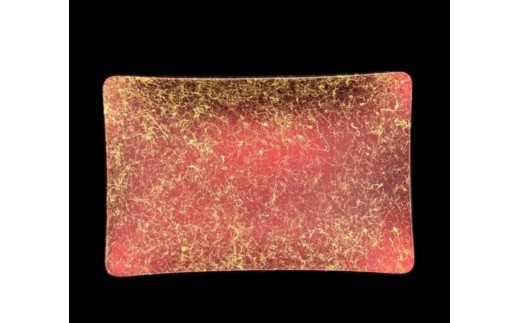 角小皿 乱糸(マット仕上げ) 赤溜 ［NF137］