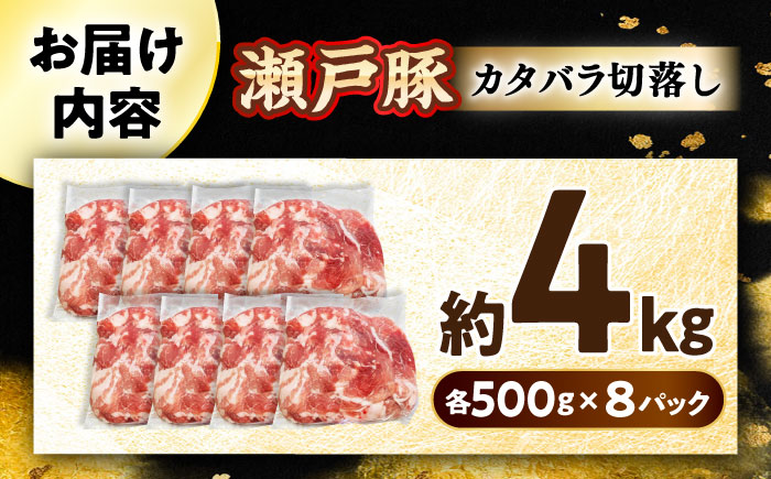 瀬戸豚 カタバラ切落し 4kg / 豚肉 小分け 切り落とし / 瀬戸市 / 関屋精肉店 [BBBQ155] 4kg