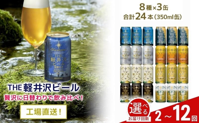 
            【選べるお届け回数】クラフトビール THE軽井沢ビール 8種 24缶 飲み比べセット 地ビール ビール 【 軽井沢ブルワリー 350ml クラフトビール 地ビール 缶ビール ビール 飲み比べ 24本 ピルスナー デュンケル ヴァイス ヴァイツェン アルト シュヴァルツビア ゴールデンエール 黒ビール ホワイトビール 定期便 長野県 佐久市 】
          