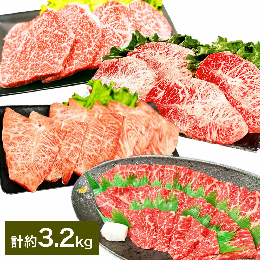 【ふるさと納税】【焼肉？ステーキ？赤身とミスジを味わう！】おおいた和牛 赤身焼肉・ミスジ焼肉・赤身ステーキ・ミスジステーキ 4種セット 計約3.2kg（各約800g×4種） 和牛 牛肉 お肉 モモ ウデ みすじ 希少部位 焼き肉 冷凍 大分県産 国産 大分県 竹田市 送料無料