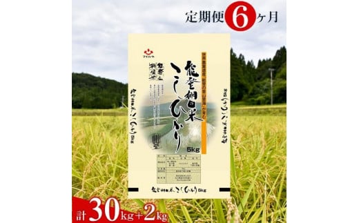 環境に配慮した特別栽培米を定期便で 【定期便】能登棚田米こしひかり　5kg×6ヶ月