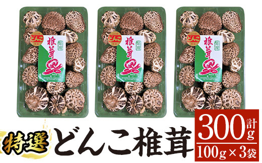 
                  A8-015 特選！どんこ椎茸(100g×3個)  【かごジン】霧島市 国産 野菜 きのこ キノコ 椎茸 しいたけ シイタケ 原木栽培 小分け セット 九州産
                