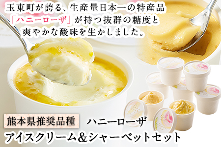 抜群の糖度と爽やかな酸味♪ハニーローザアイスクリーム＆ハニーローザシャーベット 120ml×各4個 《60日以内に出荷予定(土日祝除く)》熊本県玉名郡玉東町 すもも ハニーローザ アイス ぷらっとぎょ