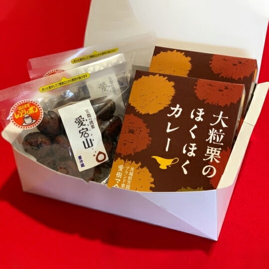 【ふるさと納税】あいきマロン 焼栗・カレーセット 化粧箱入り 焼栗 焼き栗 栗 国産 個包装 くり 和栗 カレー レトルト ギフト プレゼント 秋 旬 おやつ スイーツ 果物 フルーツ 茨城県 笠間市