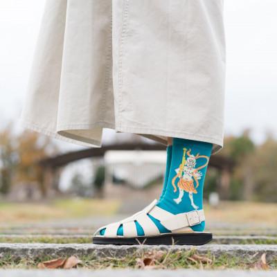 ふるさと納税 大和高田市 仏下-ぶつした-金剛力士あうんソックスMサイズ・ターコイズ |  | 01