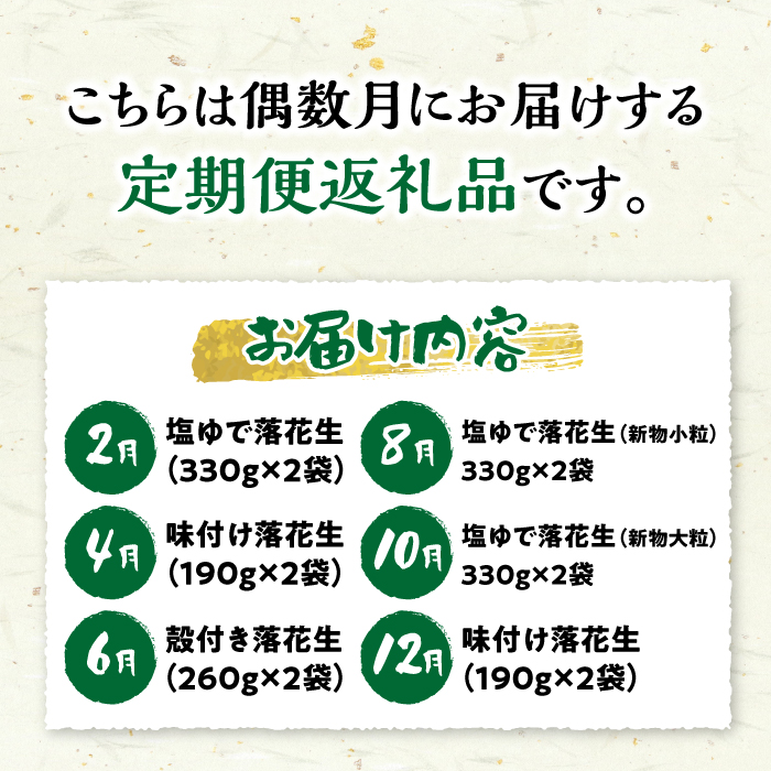 【偶数月(全6回)お届け】 ピーナツ 定期便 1 / ピーナッツ ナッツ おつまみ おやつ / 大村市 / 浦川豆店[ACZR008]_イメージ2