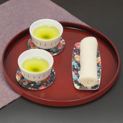 ふるさと納税 和歌山市 友禅和紙 おしぼり トレー 桜 牡丹文 5枚セット 食洗機対応の和風おしぼりトレー |  | 02