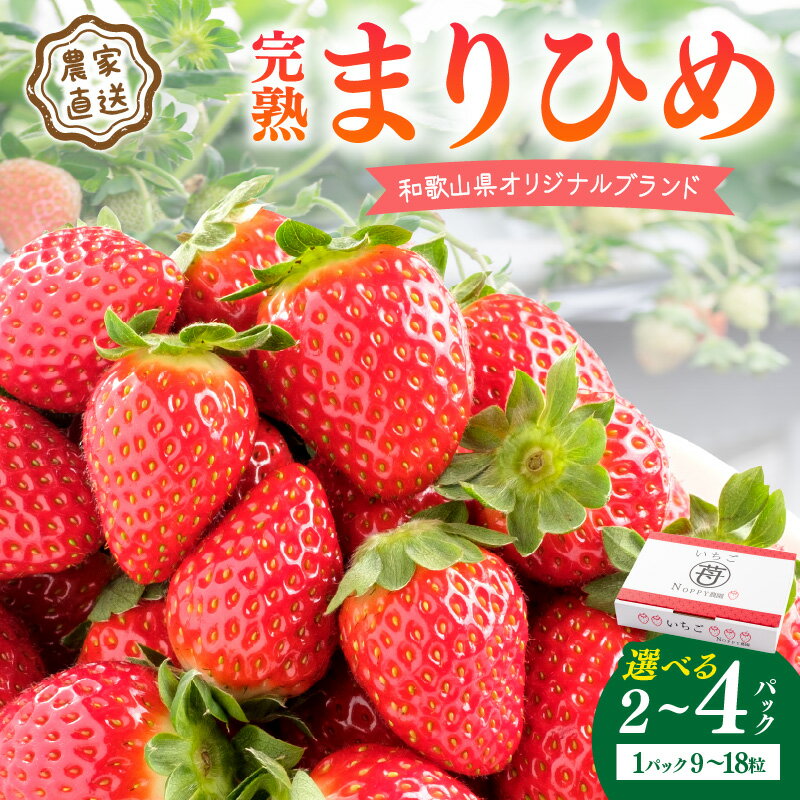 【ふるさと納税】完熟まりひめ（和歌山県オリジナルブランドいちご）9～18粒入 4パック 2パック《先行予約》2025年12月より順次発送【配送不可地域：北海道・沖縄・離島】 ふるさと納税 いちご 苺 イチゴ フルーツ くだもの 果物 旬 パック 送料無料 発送時期が選べる