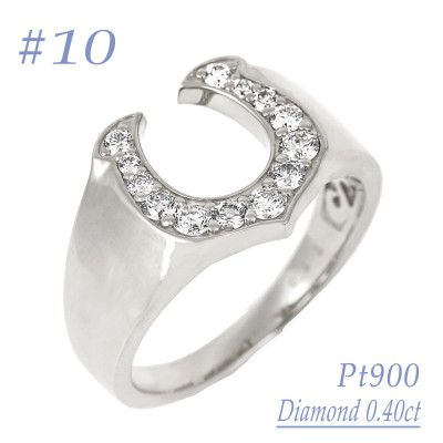 
androgynous馬蹄リング 0.40CT　RCR012DI-P #10【1504018】
