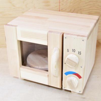 ふるさと納税 泉佐野市 手作り木製ままごとオーブンレンジ ターンテーブルが回せるよ!