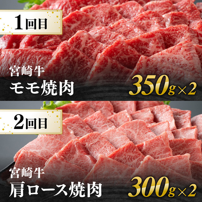 【6ヶ月定期便】宮崎牛焼肉定期便 全6回　牛肉[E11132t6]