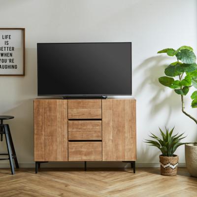 ふるさと納税 大川市 キャビネット 幅120cm 高さ89cm 奥行33cm ナチュラル【フィスバ 120 ドア引出】