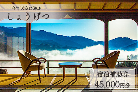 下呂温泉【今宵天空に遊ぶ しょうげつ】宿泊補助券（45,000円分） 宿泊券 温泉 旅行【a017-2】