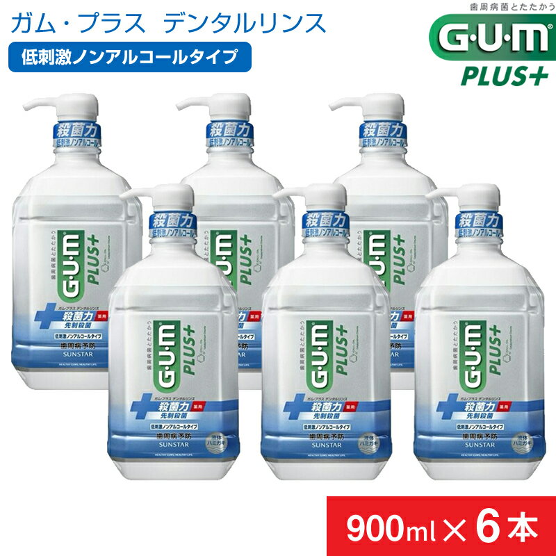 【ふるさと納税】 5-353 【サンスター】G・U・M プラス　デンタルリンス　低刺激ノンアルコールタイプ900ml×6本セット サンスター GUM マウスウォッシュ 液体歯みがき オーラルケア おすすめ 山梨県 南アルプス市 送料無料 ALPDI009