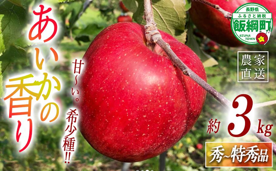 
            りんご あいかの香り 秀 ～ 特秀 3kg サイズおまかせ 井澤農園 沖縄県への配送不可 2025年10月下旬頃から2025年11月下旬頃まで順次発送予定 令和7年度収穫分 エコファーマー認定 減農薬栽培 化学肥料不使用 信州 果物 フルーツ リンゴ 林檎 長野 14500円 予約 農家直送 長野県 飯綱町 [1831]
          