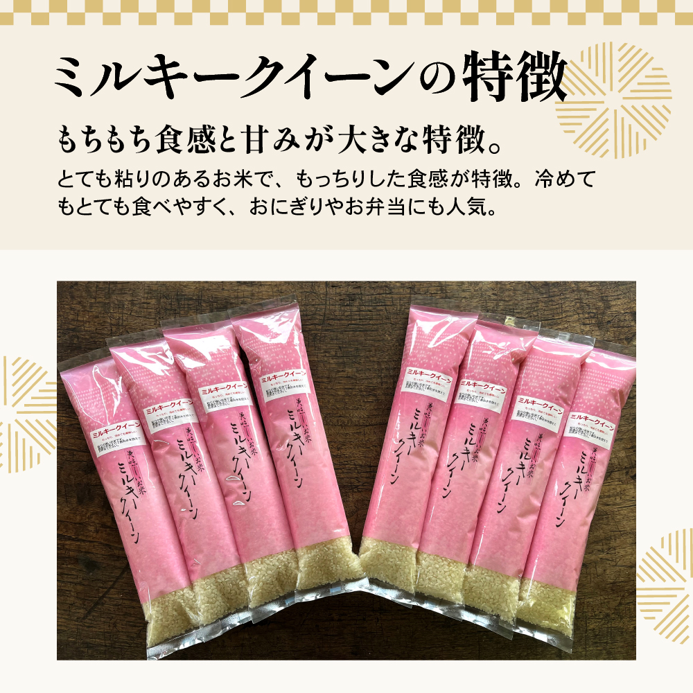 令和7年産 特別栽培米 ミルキークイーン 2合 8袋 セット ( 1袋 300g ) 計2.4kg 