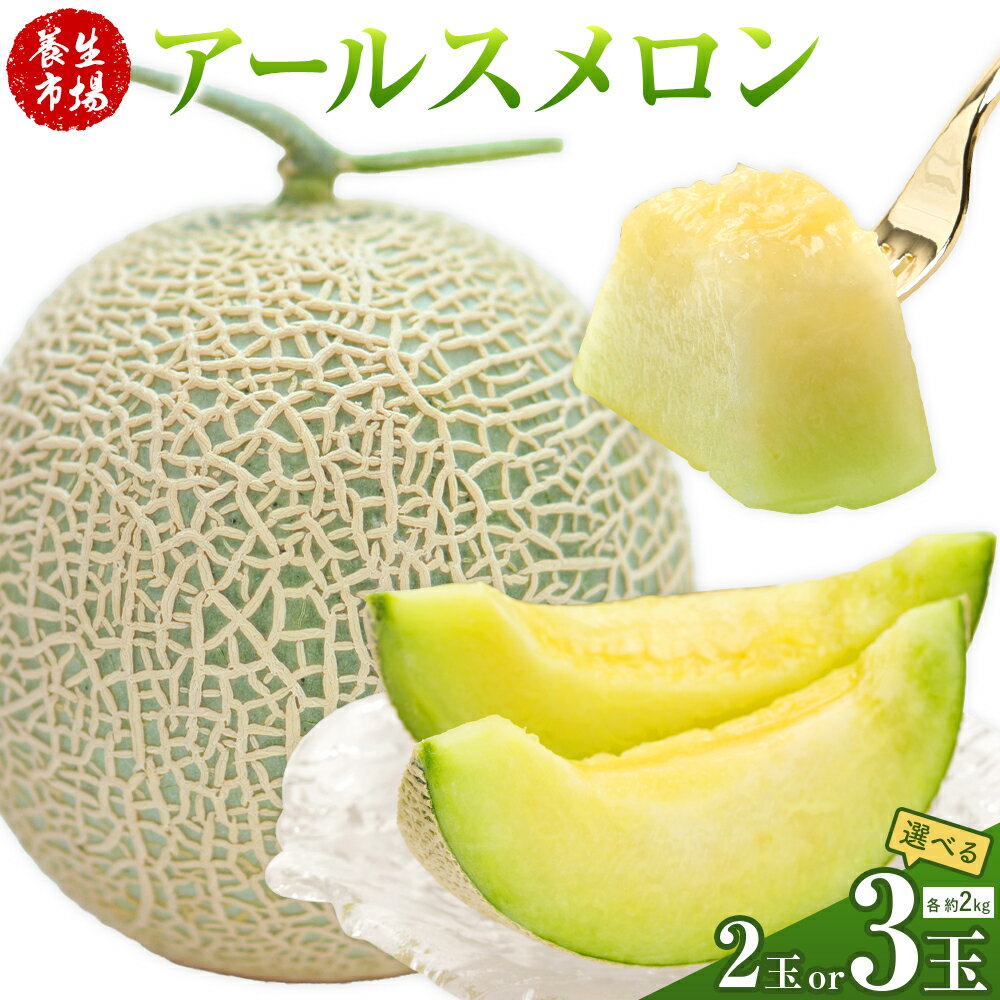 【ふるさと納税】アールスメロン 約2kg×2玉 3玉 (約4kg 約6kg)【養生市場】メロン 果物 フルーツ マスクメロン 九州産 熊本県産 送料無料 《2026年10月中旬-11月中旬頃出荷予定》