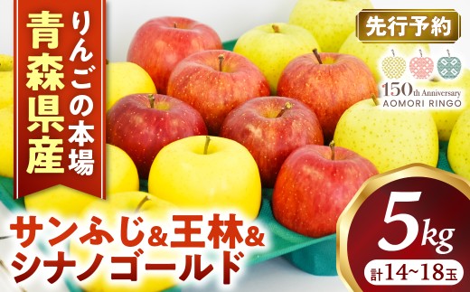 りんご【サンふじ＆王林＆シナノゴールド】セット 約5kg（計14～18玉）【2026年産・先行予約】★2026年11月下旬～12月下旬頃まで発送予定★ りんご 林檎 リンゴ 国産 旬 フルーツ 果物 贈答 土産 青森県 三戸町 AK-21-038