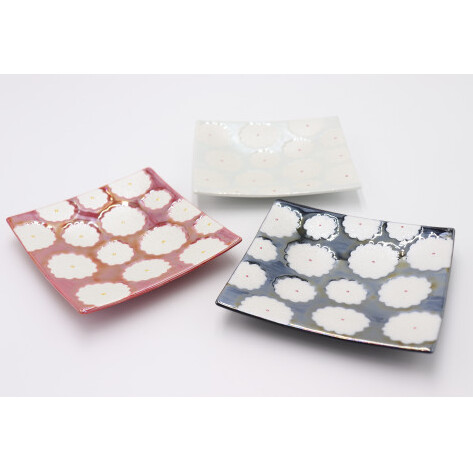 有田焼 利久窯 花真珠角プレート 5色セット 陶窯みかわや A50-165_イメージ4