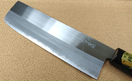 青紙割込ステン鍛造包丁薄刃165mm