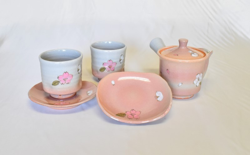 
            萩焼 御本手桜散し茶器揃い　｜HG000961
          
