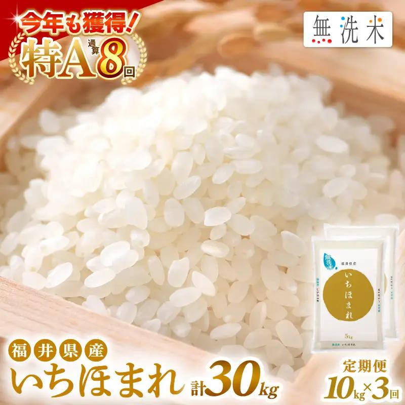 【3回定期便】無洗米 いちほまれ 10kg 特A 福井県 無洗 [e27-h006]