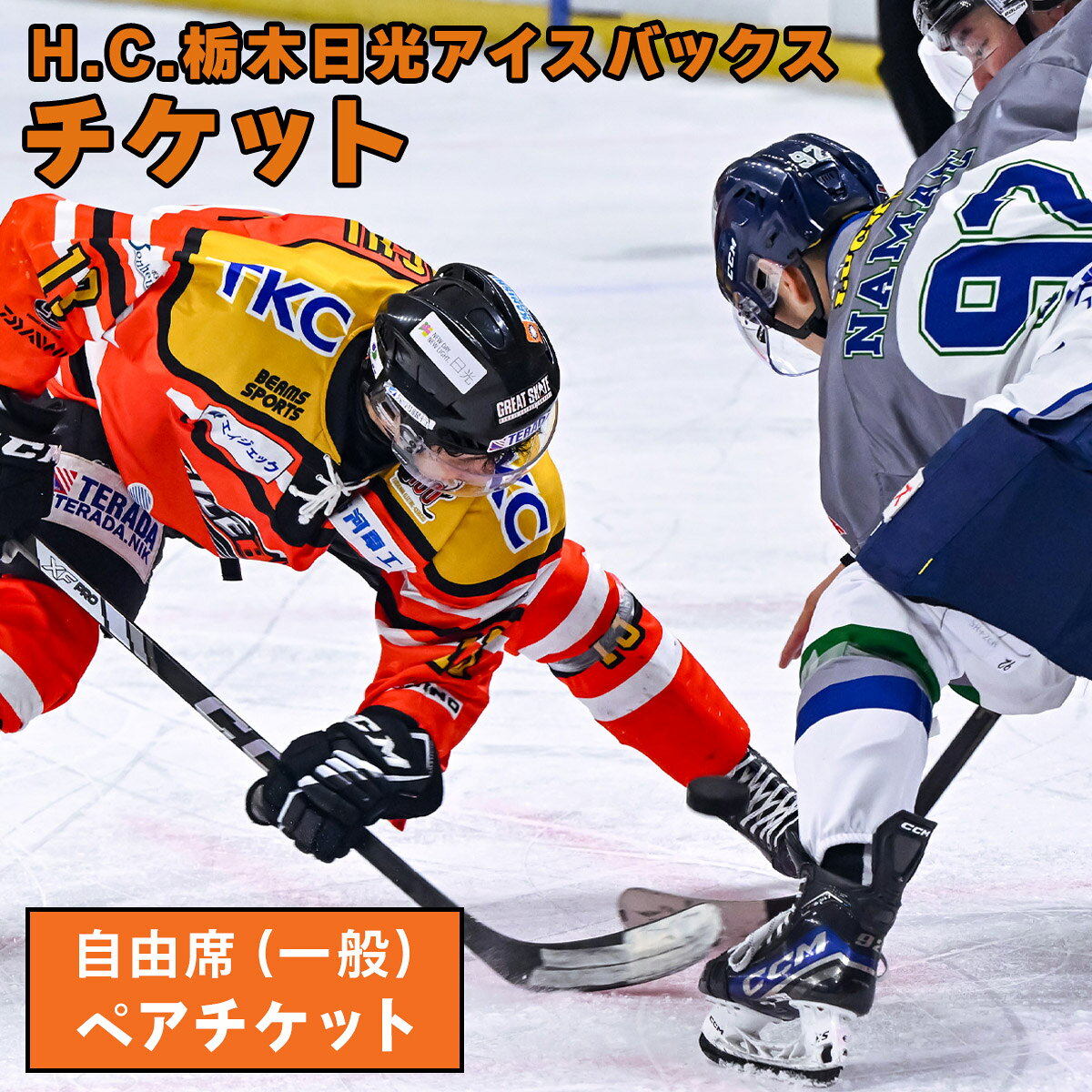 【ふるさと納税】H.C.栃木日光アイスバックス チケット 自由席(一般)ペアチケット｜チケット クーポン 自由席 アイスホッケー プロ 試合 レギュラーリーグ [0952]