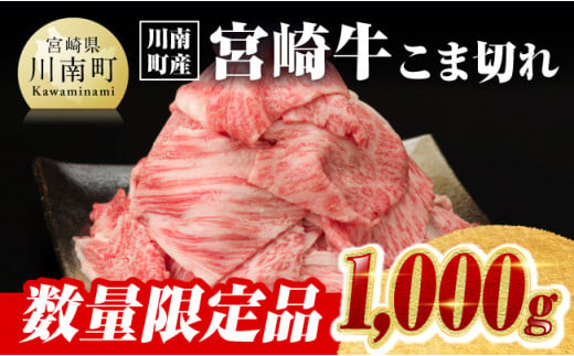 ※令和7年5月発送※【川南町産】宮崎牛こま切れ1,000g【牛肉 宮崎県産 九州産 牛 A5 5等級 肉】