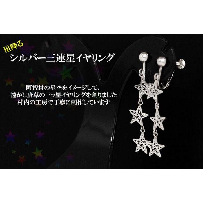 【ふるさと納税】3連星のシルバーイヤリング ｜ イヤリング 星 シルバー 綺麗め 銀 925 三連星 プレゼント ラッピング オリジナル 星空　宇宙　星座 クリスマス 贈答 アクセサリー 装飾
