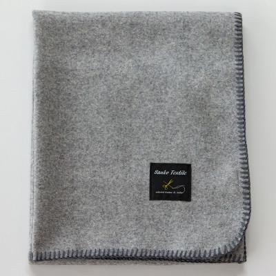 ふるさと納税 大垣市 高級ラムウールブランケット(ライトグレー)