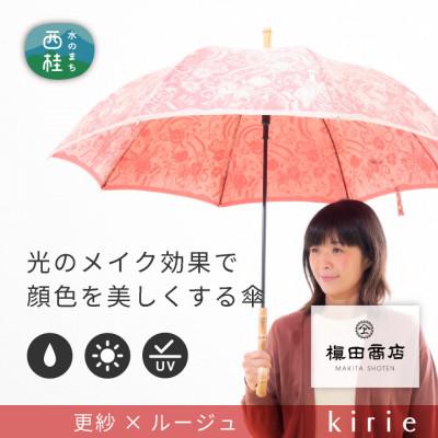 ふるさと納税 西桂町 創業150年以上の傘専門店が作る【婦人長傘】赤系・鮮やかさが際立つ洗練された晴雨兼用傘