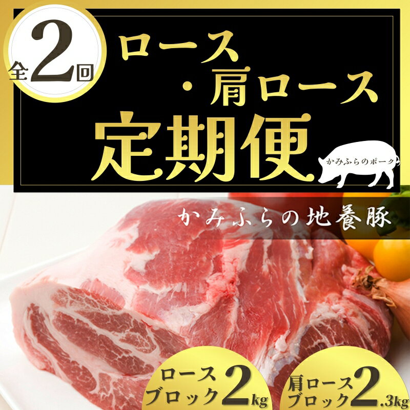 【ふるさと納税】北海道 定期便 2ヵ月 連続 全2回 焼き豚や煮豚にも！部位で違いを楽しむ豚ブロック定期便 かみふらのポーク 北海道 上富良野 国産 豚 切落し ロース ブロック 煮豚 焼き豚 地養豚