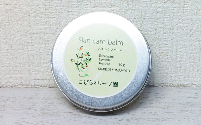
            スキンケアバーム 30g 100％ / 天然由来成分 美容 クリーム 全身 マルチバーム 保湿 手のひらサイズ 熊本 菊陽町【こびらオリーブ園】 [BHBL011]
          