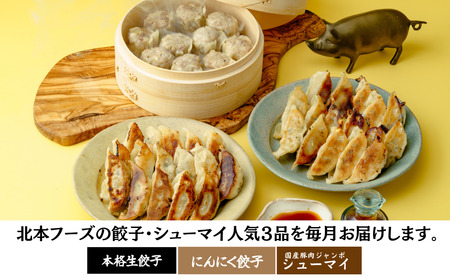 【定期便】 餃子 焼売 月替り便 全3回 | ぎょうざ 冷凍 北本フーズ