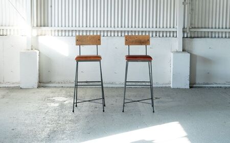 SK COUNTER CHAIR -本革- ブラウン 椅子