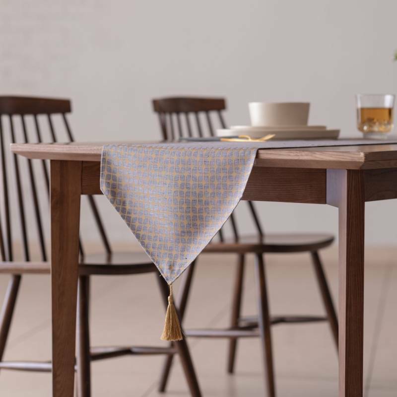 Calm Table runner with tassel／カルム テーブルランナー タッセルつき Mサイズ インディゴ wsg0035_イメージ2