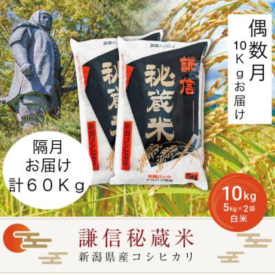 ふるさと納税 上越市 【発送月固定定期便】【偶数月】謙信秘蔵米10kg全6回