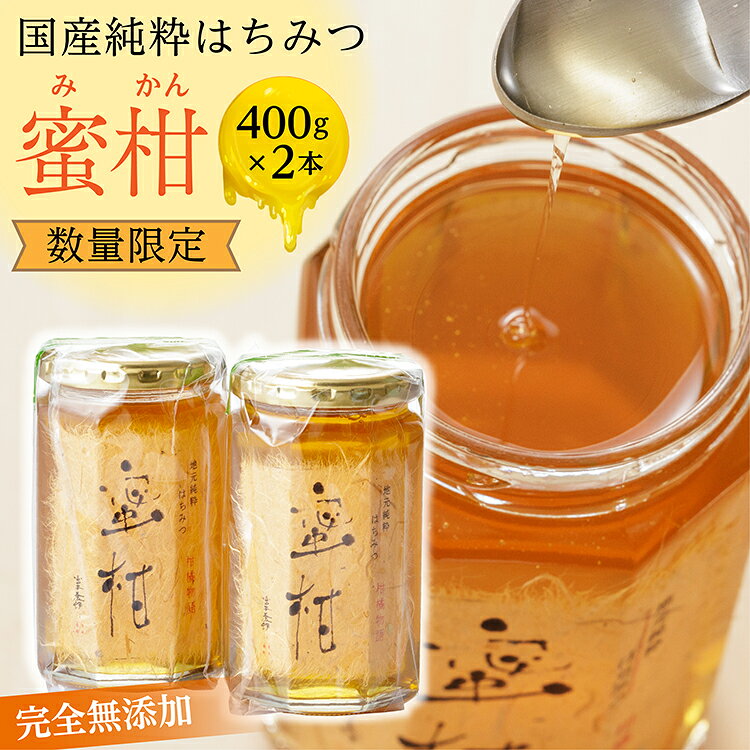 【ふるさと納税】はちみつ 国産 純粋 みかん 蜂蜜 400g × 2個 ハチミツ 合計 800g 完全無添加 | はちみつ 国産 純粋 みかん ミカン 蜜柑 蜂蜜 400g × 2本 b-172