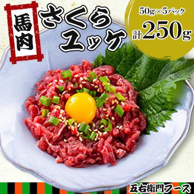 ふるさと納税 人吉市 【毎月定期便】馬肉 さくらユッケ 250g(50g×5パック )(人吉市)全3回