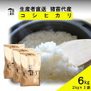 【ふるさと納税】米 令和6年度産 新米 コシヒカリ 6kg(2kg×3袋) 白米 精米 生産者直送 直送